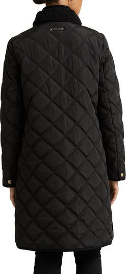 Lauren ralph lauren discount women's faux-fur-trim walker coat