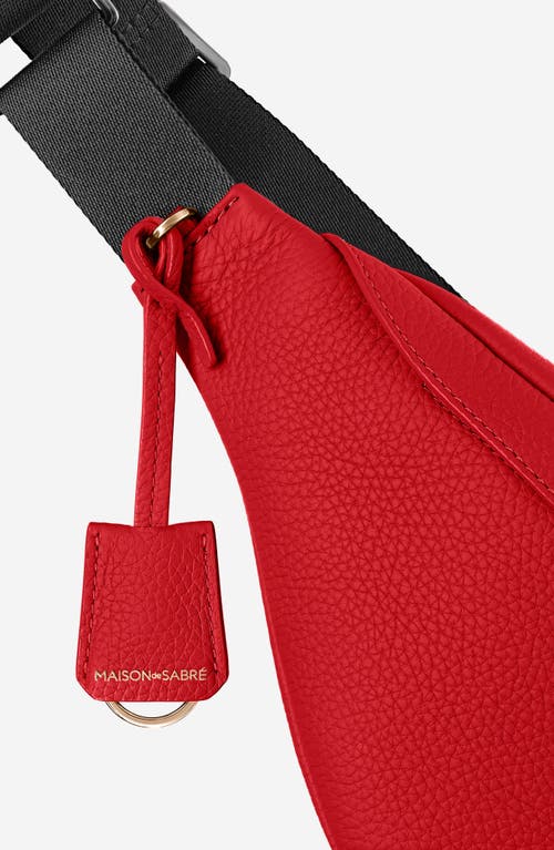 Shop Maison De Sabre Maison De Sabré Leather Sling Bag In Pomegranate Red