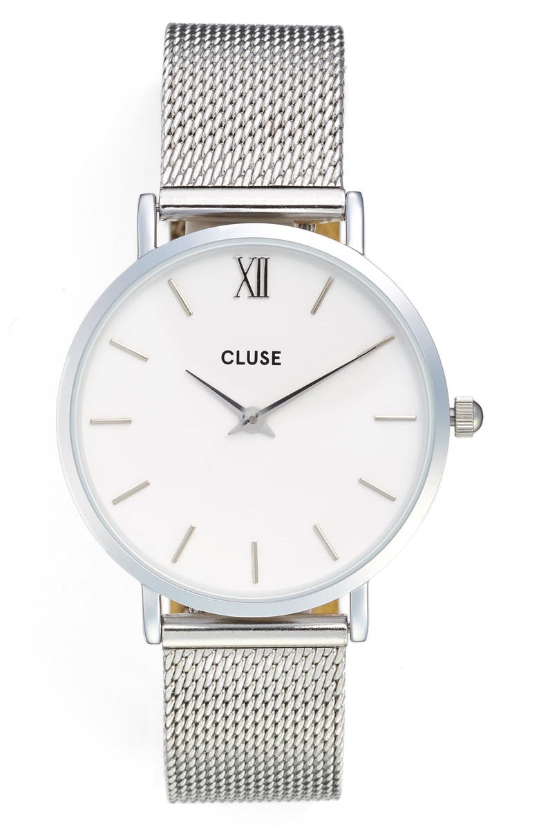CLUSE Minuit Mesh Strap Watch, 33mm, Main, color, 040