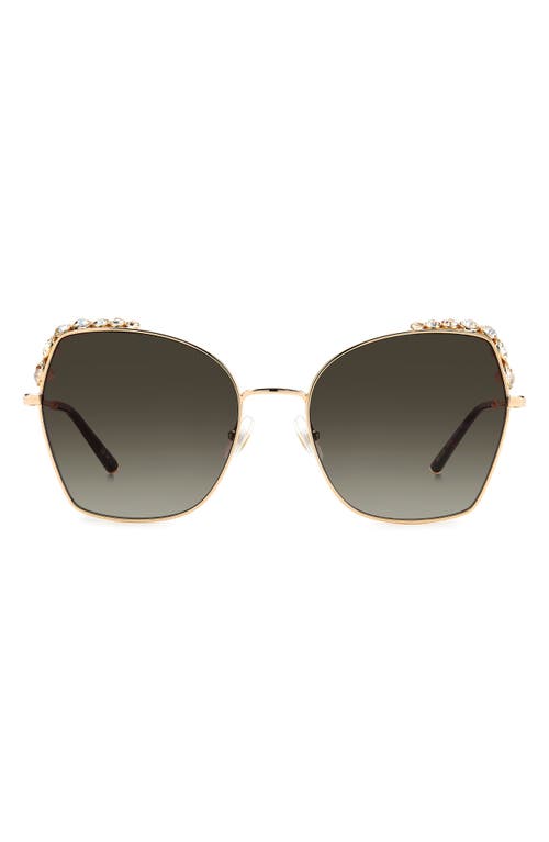 Carolina Herrera 59mm Square Sunglasses in Gold/grey Shaded Clear at Nordstrom