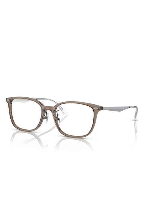 Ray Ban Ray-ban 52mm Pillow Optical Glasses In Transparent Grey