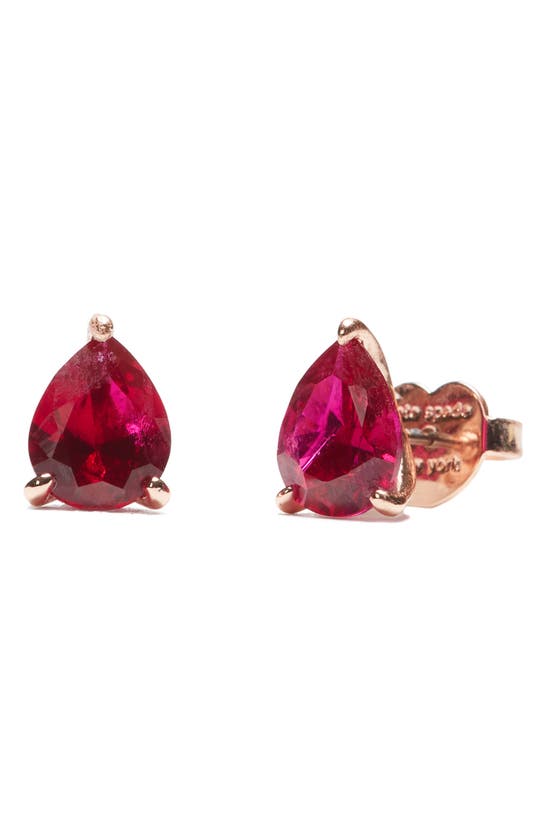 Kate Spade My Love Cubic Zirconia Heart Stud Earrings In Ruby/ Rose Gold
