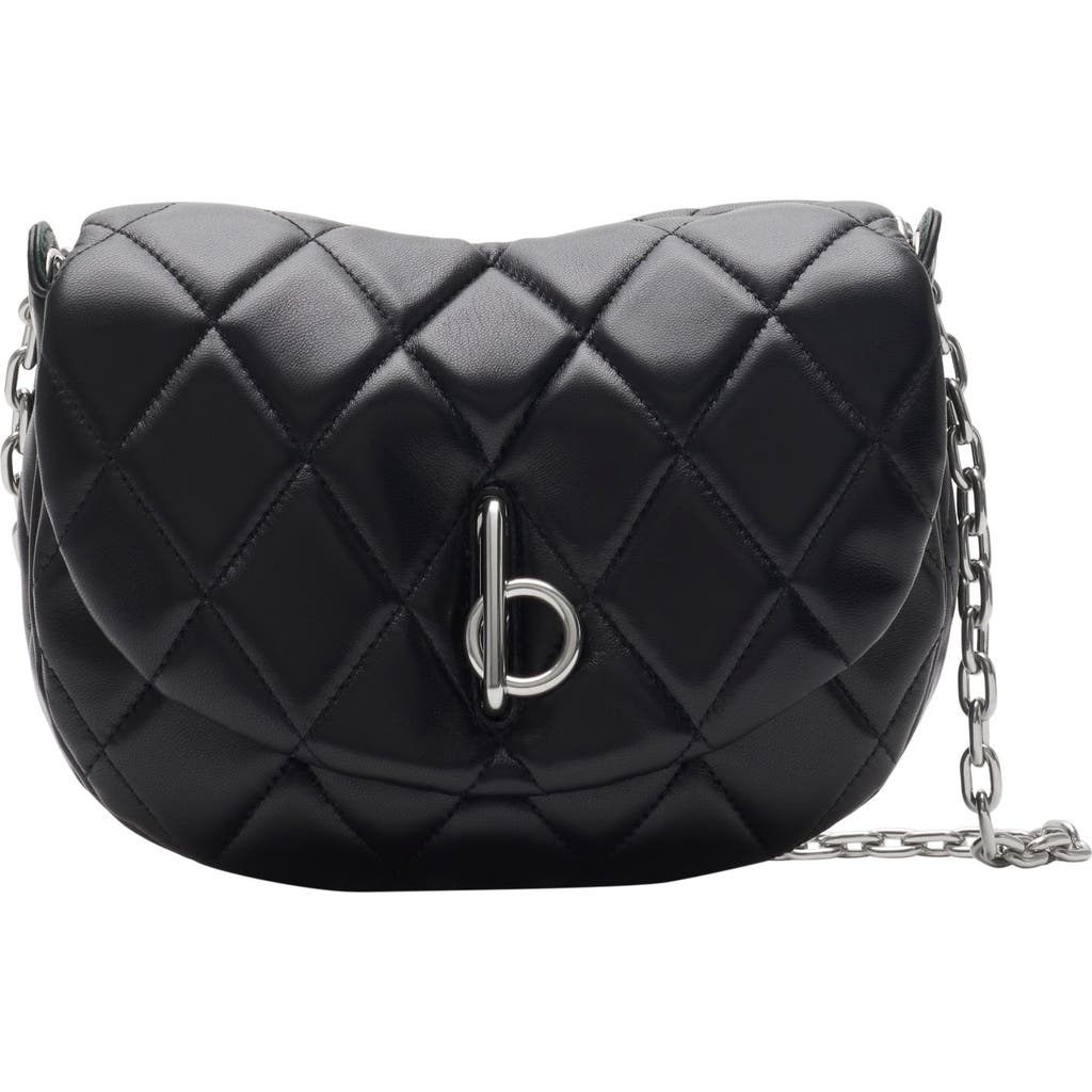 Burberry Black Leather Rocking Horse Shoulder Bag In Black/palladium