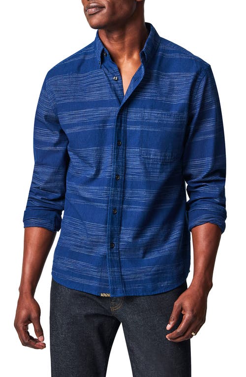 Billy Reid Tuscumbia Gradient Stripe Button-Down Shirt Indigo at Nordstrom,