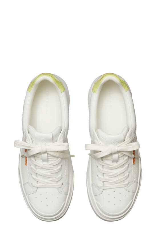 Shop Tory Burch Ladybug Sneaker In Purity / Lime Green