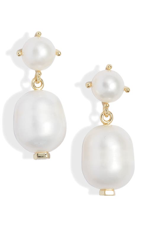 Shop Kendra Scott Eve Freshwater Pearl Drop Earrings In Gold White Pearl