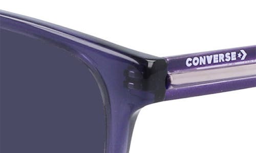 Shop Converse Chuck 57mm Rectangle Sunglasses In Crystal Court Purple/purple