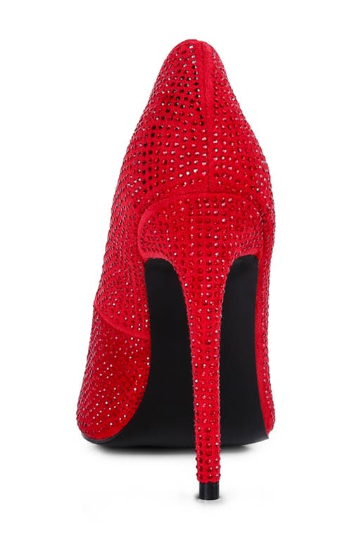 London Rag Alter Ego Diamante Set High Heeled Pumps Sandal In Red