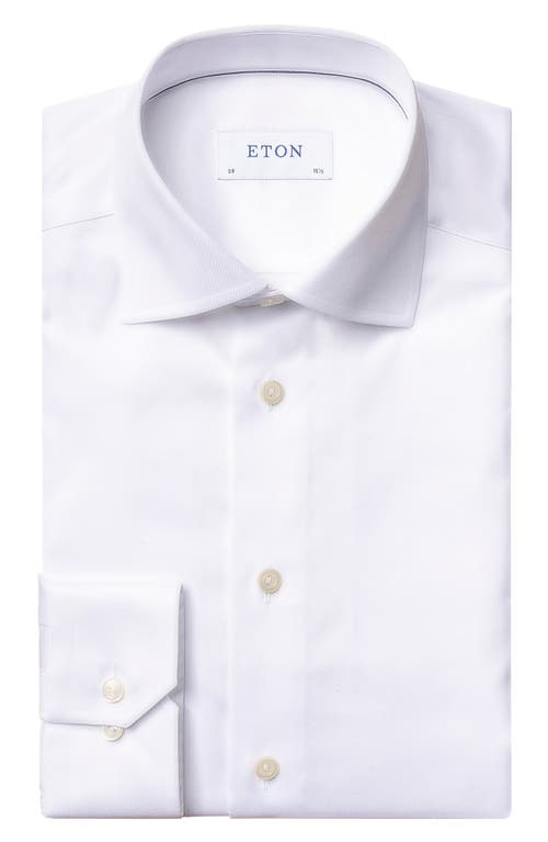 Eton Super Slim Fit Cotton Dress Shirt White at Nordstrom,