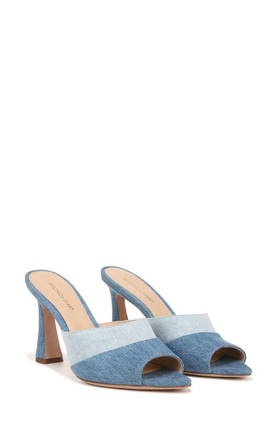 Shop Veronica Beard Thora Pointed Toe Slide Sandal In Blue Multi