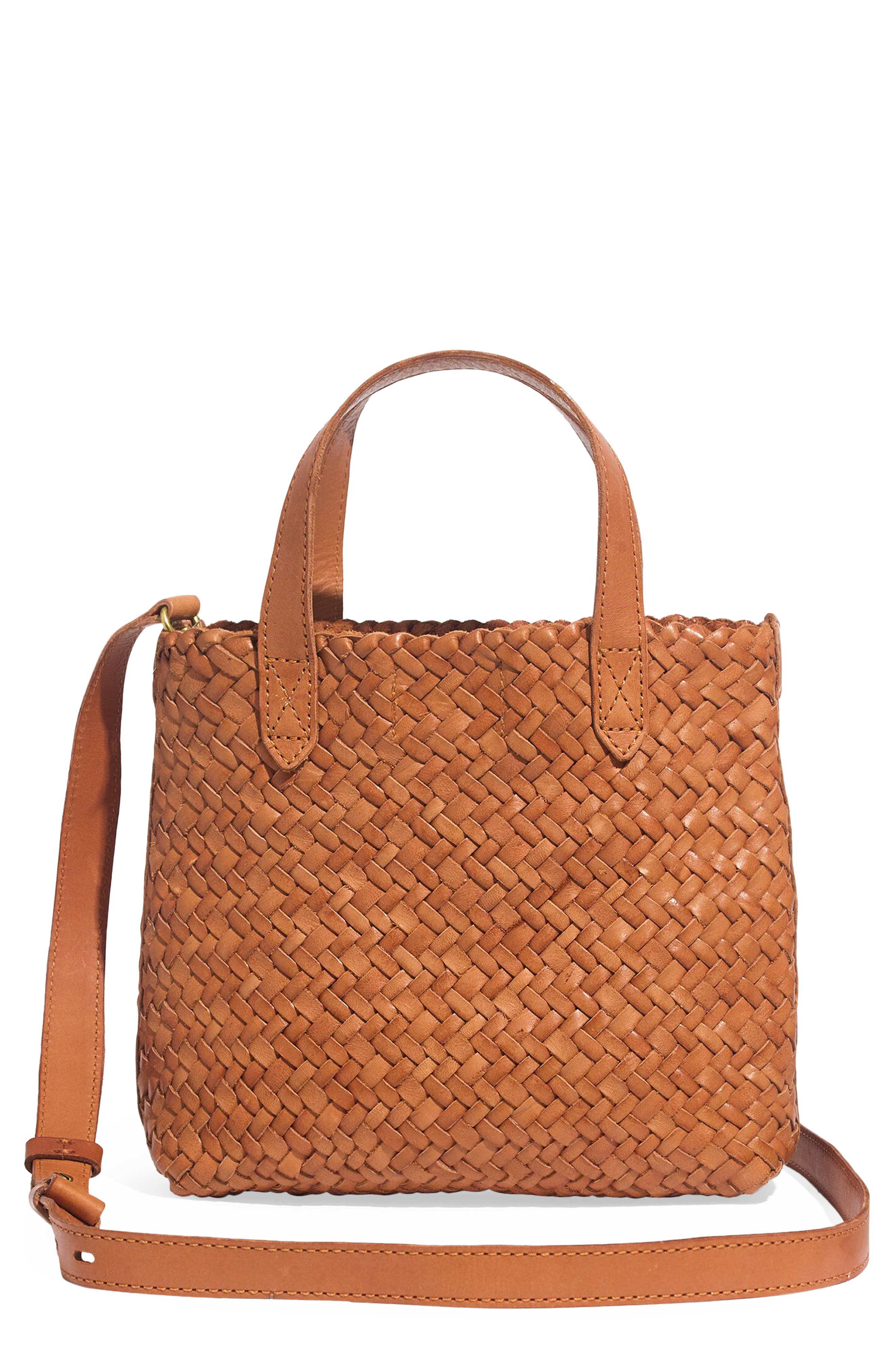 Madewell The Puff Woven Crossbody Bag in Brown