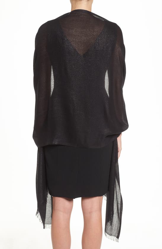 Nordstrom Metallic Lightweight Wrap In Black