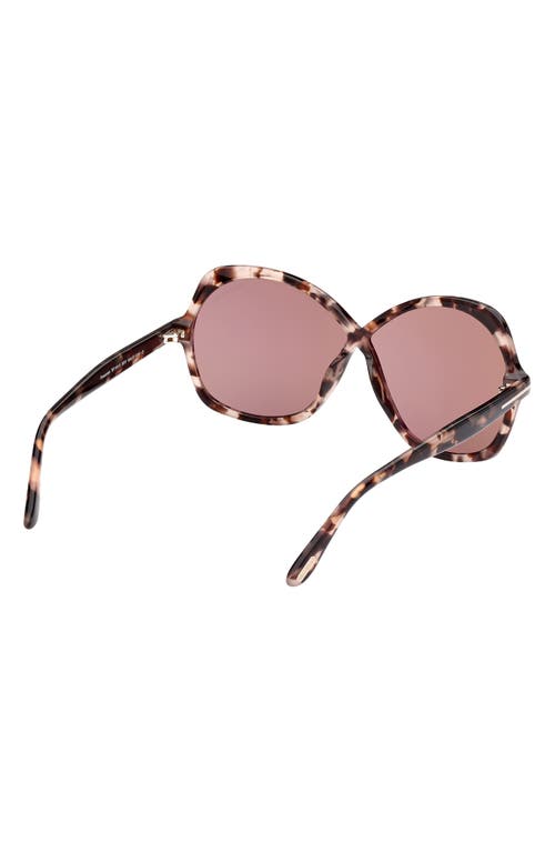 Shop Tom Ford Rosemin 64mm Gradient Oversize Butterfly Sunglasses In Shiny Coloured Havana/pink