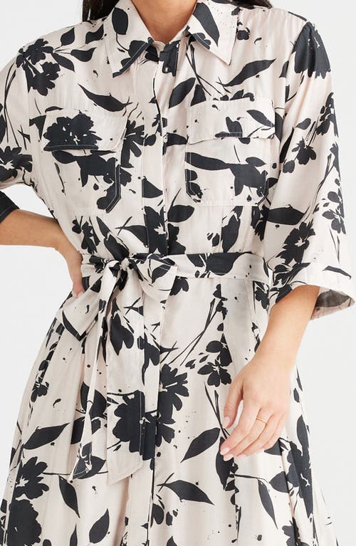 Shop Brave + True Brave+true Rossellini Floral Print Shirtdress In Shadow Bloom