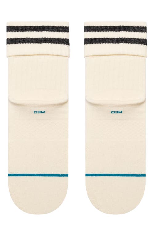 Shop Stance Stripe Roll Cuff Quarter Socks In Canvas