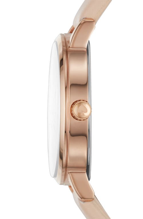 Shop Kate Spade New York Metro Leather Strap Watch, 34mm In Beige/mop/rose Gold