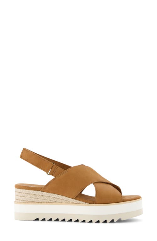 Shop Toms Diana Crossover Platform Wedge Sandal In Brown