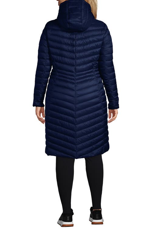 Shop Lands' End Plus Size Wanderweight Ultralight Packable Down Coat In Deep Sea Navy