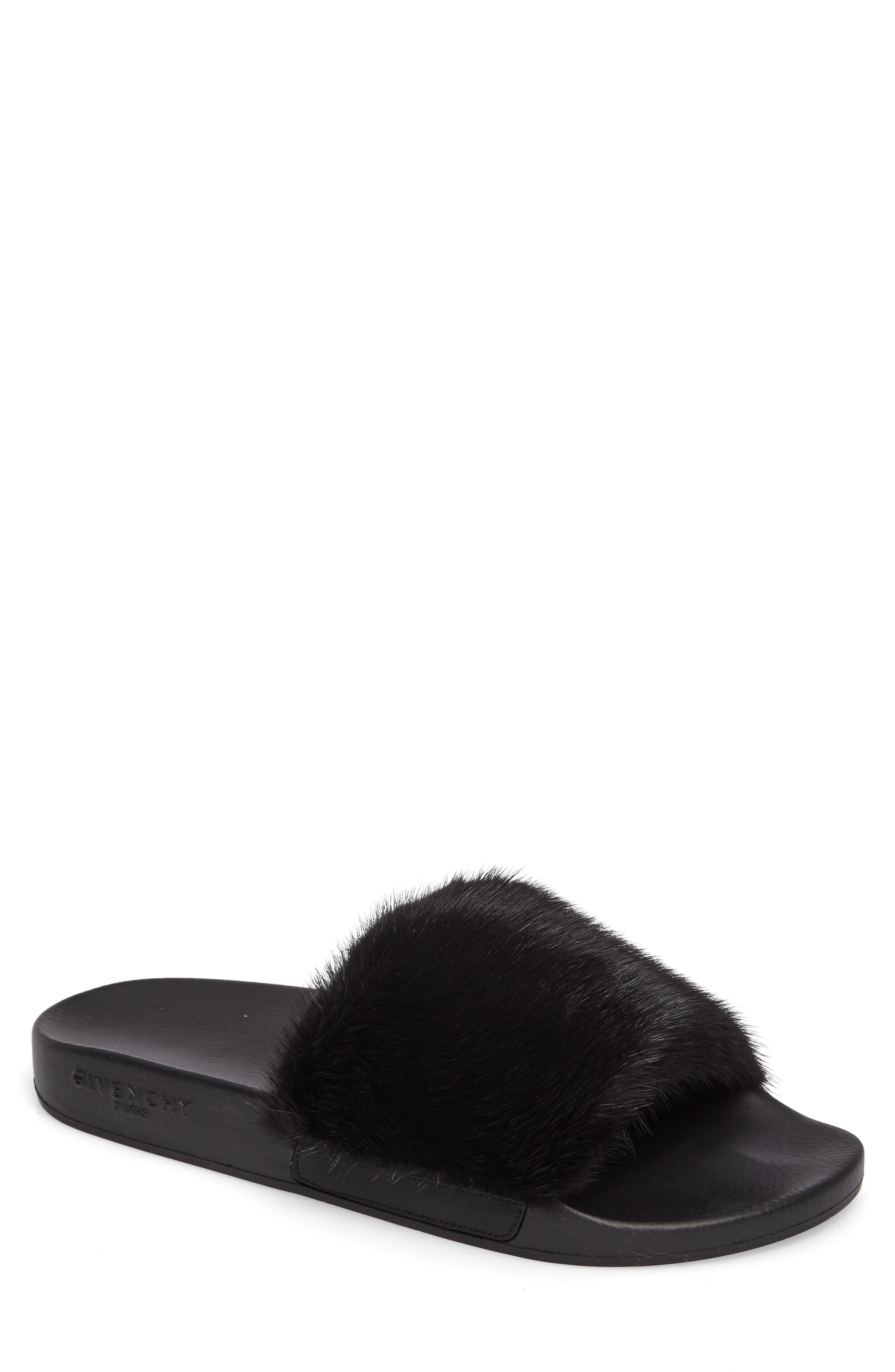 Givenchy Genuine Mink Fur Slide Sandal 
