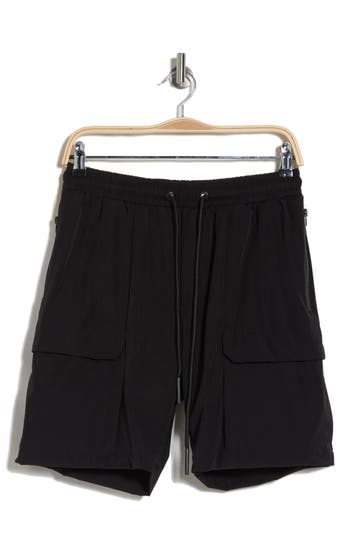 Shop American Stitch Tipped Stretch Nylon Shorts In Black
