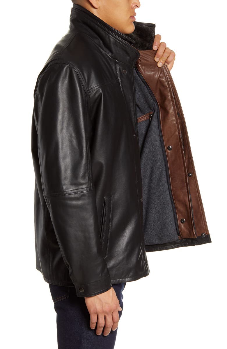 Leather Jacket with Removable Inset Bib