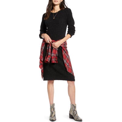 Treasure & Bond Nep Sweater Dress, Black