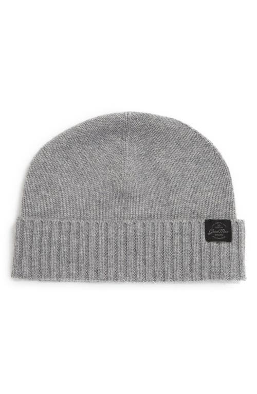 Good Man Brand Short Roll Recycled Cashmere Beanie in Grey Heather