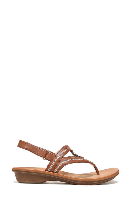 Natural Soul Sunny Slingback Thong Sandal In Toffee Smooth Brown Synthetic