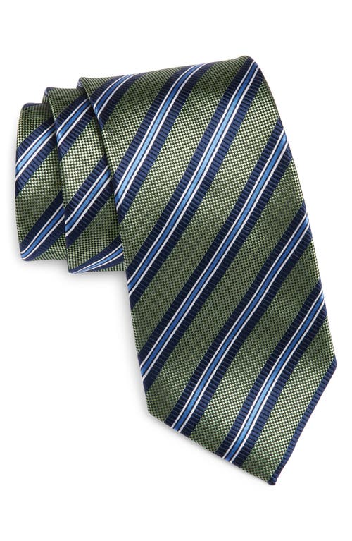 Stripe Silk Tie in Green