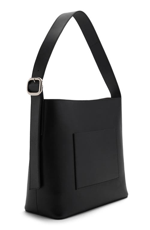 Shop Mango Leather Shopper Tote In Black