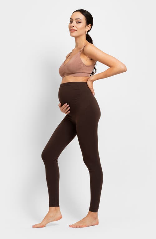 Shop Seraphine Seamless Over The Bump Maternity Leggings In Mocha