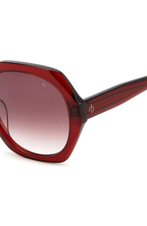 Shop Rag & Bone 55mm Gradient Round Sunglasses In Burgundy/burgundy Shaded