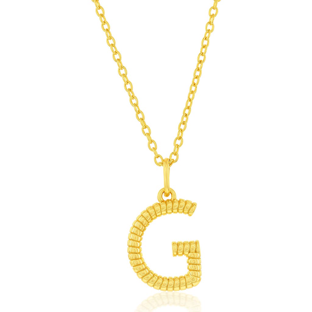 Shop Simona Croissant Initial Pendant Necklace In Gold- G