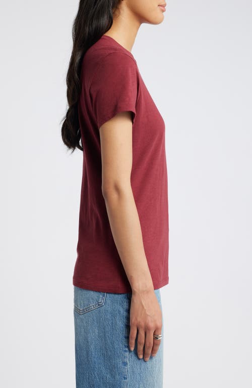 Shop Nordstrom Pima Cotton Slub Crewneck T-shirt In Red Grape