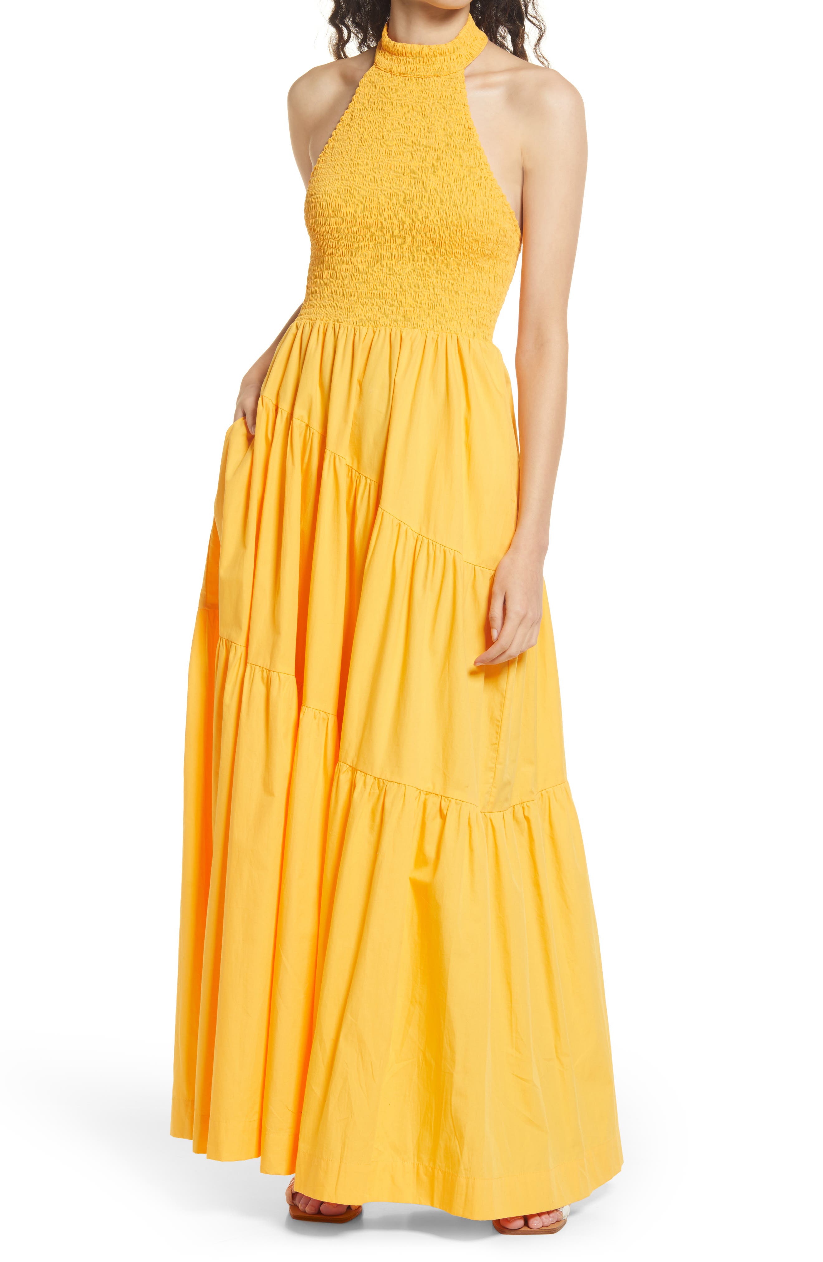 nordstrom yellow maxi dress