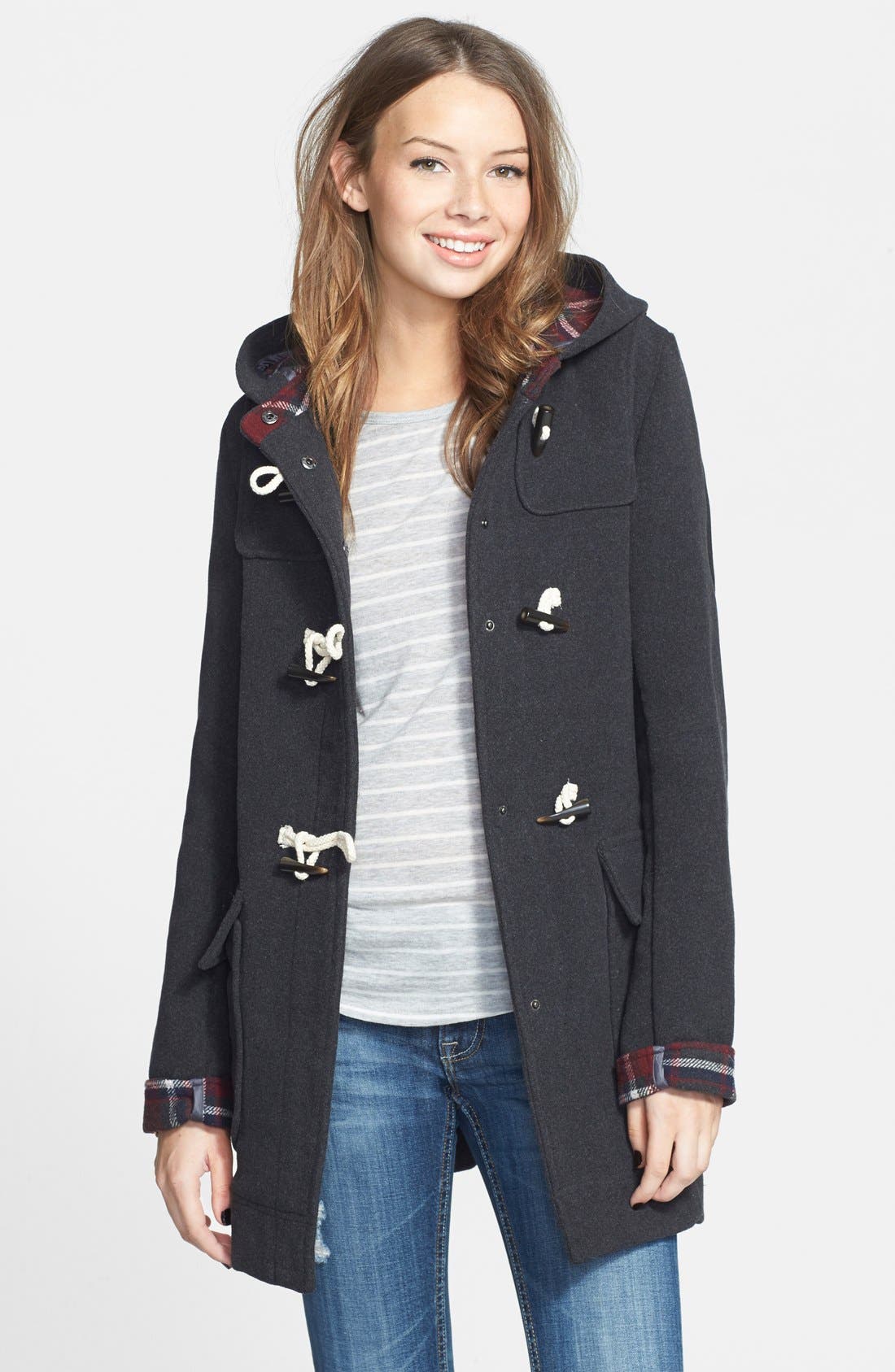 Thread & Supply Hooded Toggle Coat (Juniors) Nordstrom