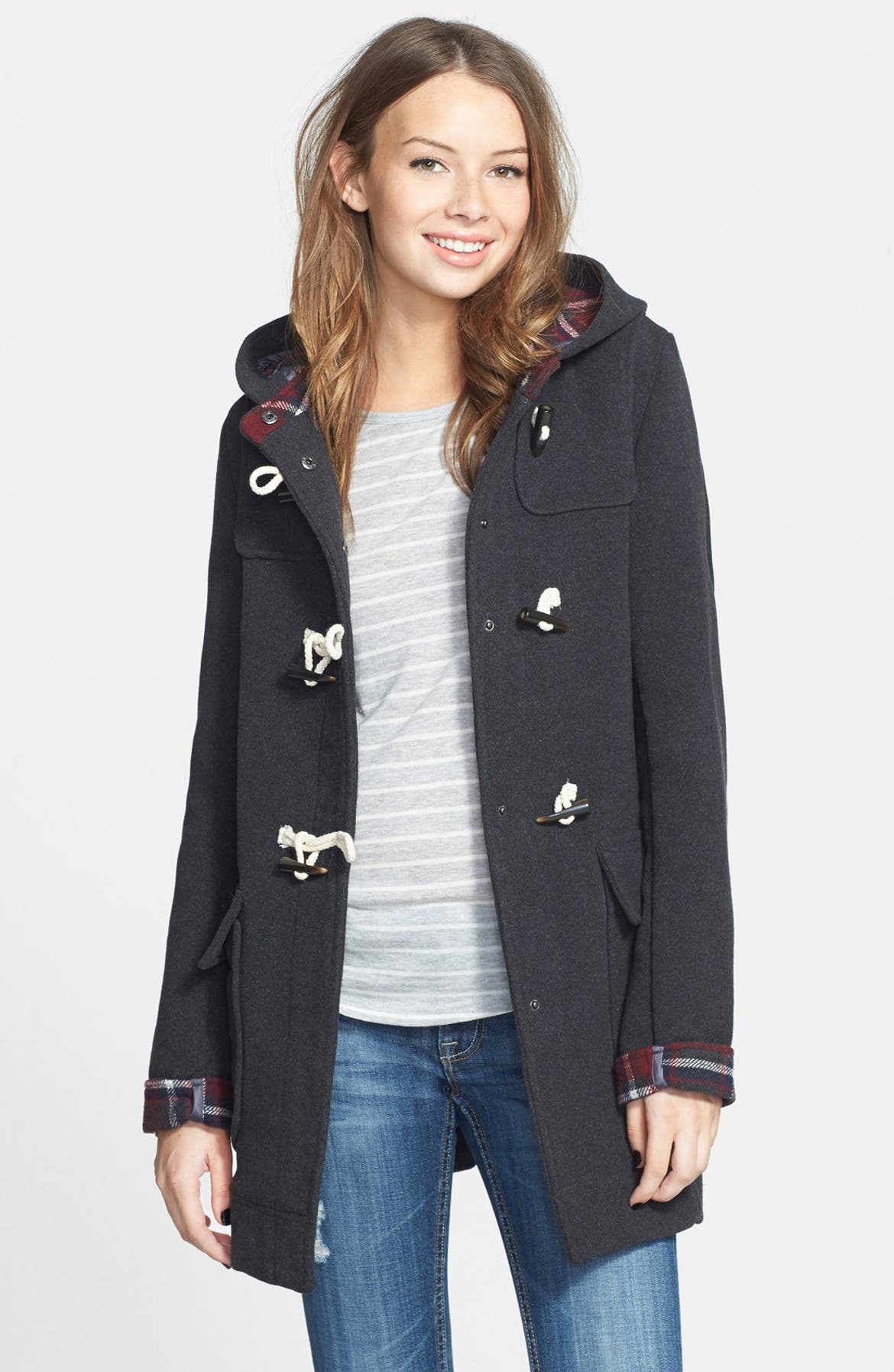 Thread & Supply Hooded Toggle Coat (Juniors) | Nordstrom