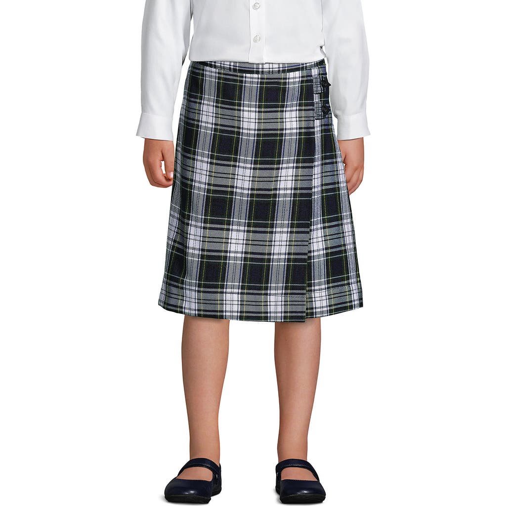 LANDS' END LANDS' END SCHOOL UNIFORM GIRLS PLAID A-LINE SKIRT BELOW THE KNEE