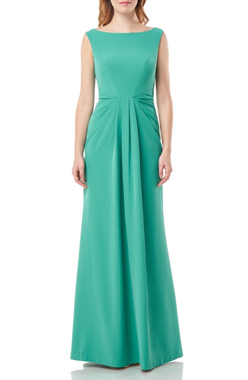 Kay Unger Sansa Bateau Neck Gown in English Ivy