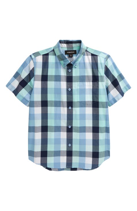 Kids' Patch Pocket Short Sleeve Button-Down Shirt (Big Kid)