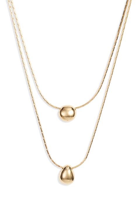 Demi Fine Double Droplet Layered Necklace