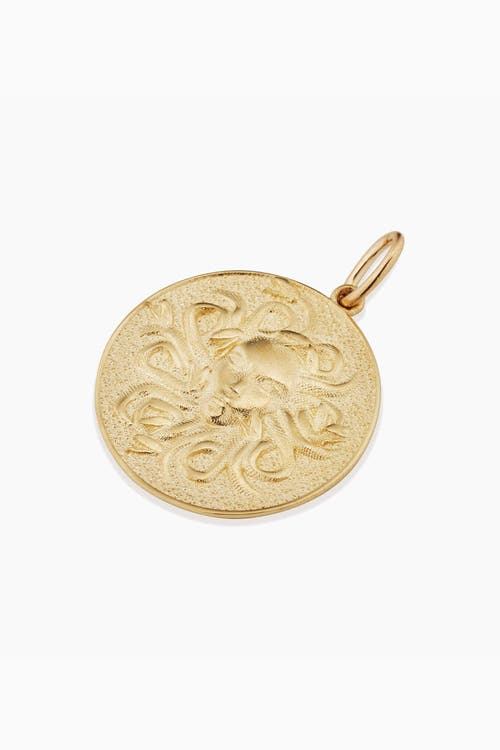 Oradina 14k Yellow Gold Medusa Medallion Pendant Charm In Yellow Gold