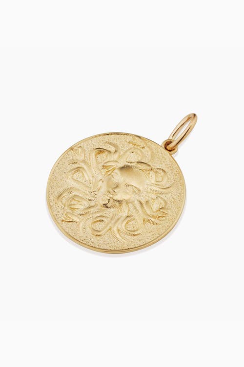 Shop Oradina 14k Yellow Gold Medusa Medallion Pendant Charm