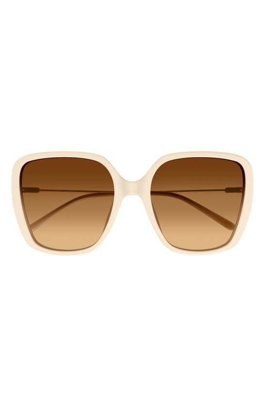 Chloé 57mm Gradient Square Sunglasses In Ivory