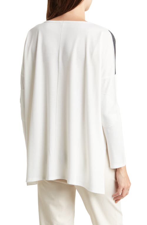 Shop Go Couture Dolman Sleeve Asymmetrical Hem Pullover In Ivory/summer Song