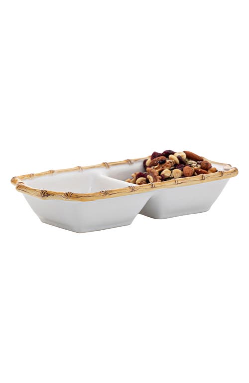 Juliska Ceramic 2-section Server In Bamboo Natural