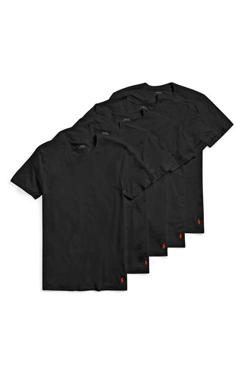 Polo Ralph Lauren 5-Pack Crewneck T-Shirts in Polo Black