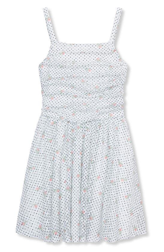 Shop Truce Kids' Polka Dot Fit & Flare Dress In Off-white