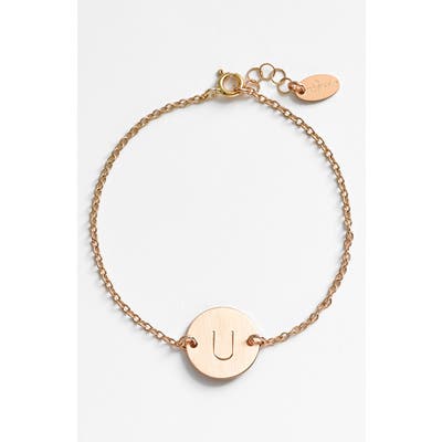 Nashelle 14K-Gold Fill Initial Disc Bracelet