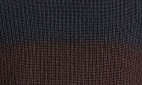 Vince Shaker Crewneck Sweater In Oxblood/coastal